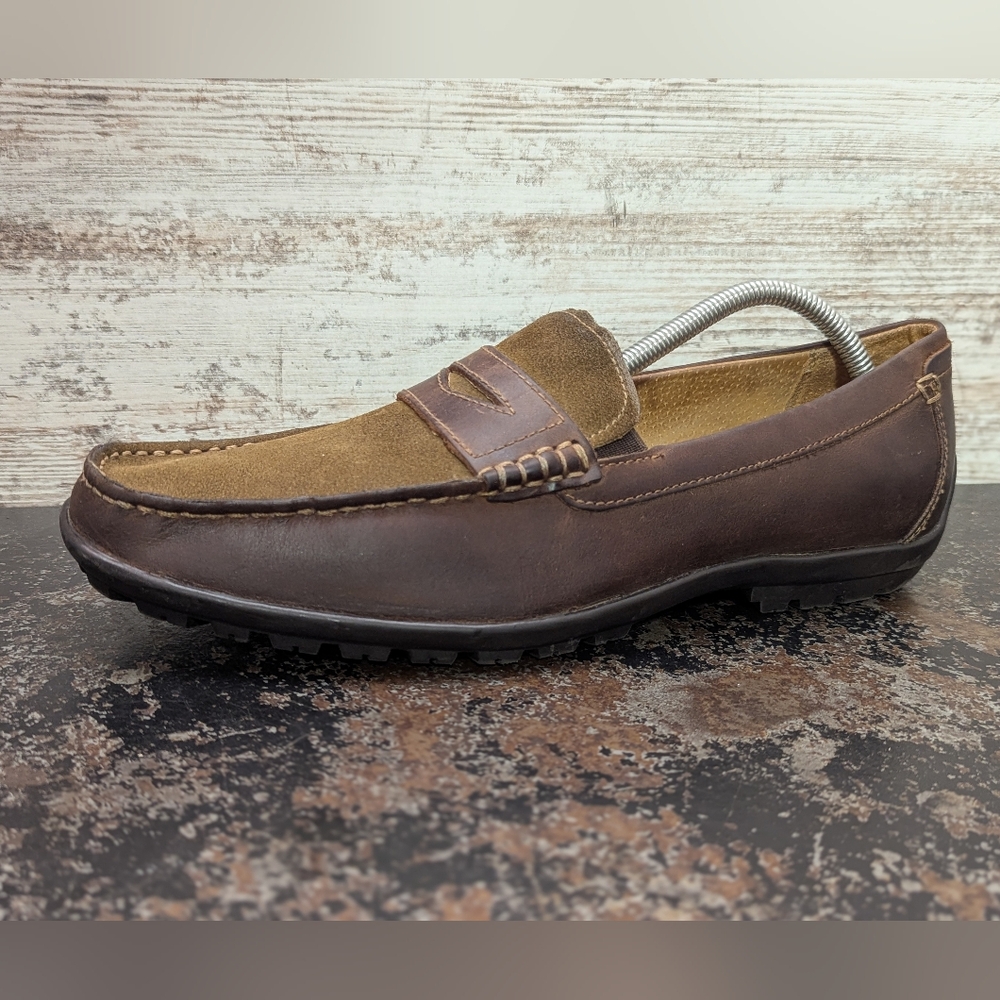 Mens Florsheim Nowles Penny Loafers Shoes Sz 9.5 Used Brown Leather 13159-302